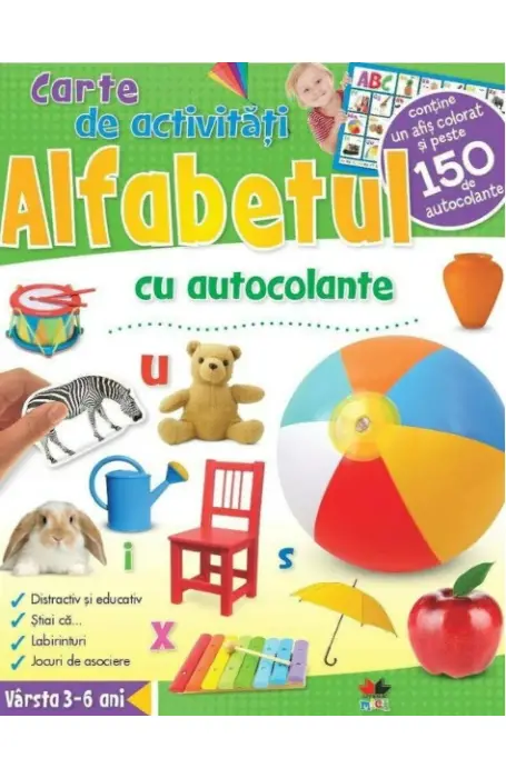 Carte de activitati - Alfabetul cu autocolante
