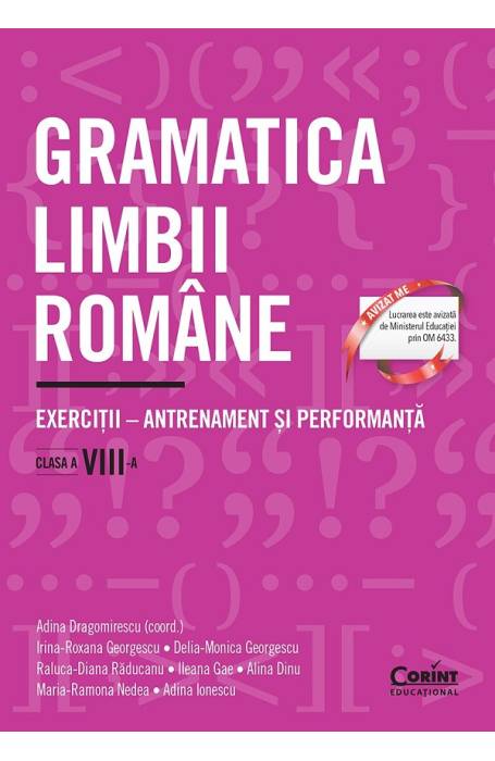 GRAMATICA 8 EXERCITII - ANTRENAMENT SI PERFORMANTA CORINT 2025
