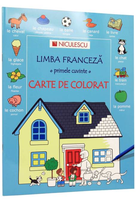 PRIMELE CUVINTE FRANCEZA CARTE DE COLORAT