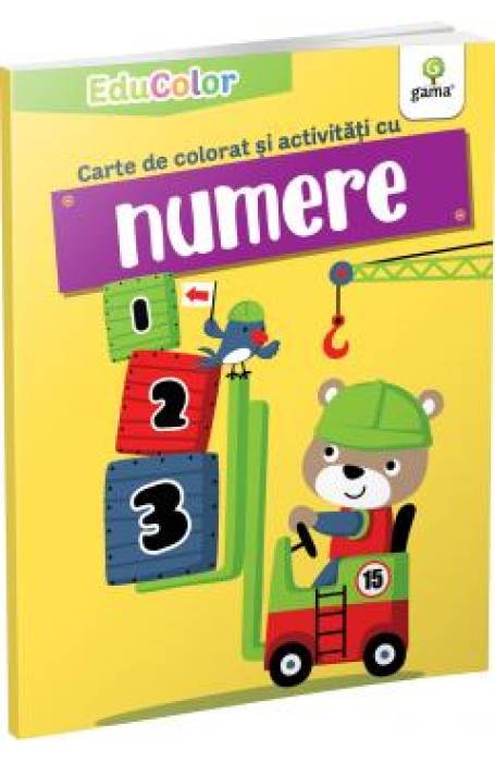 CARTE DE COLORAT SI ACTIVITATI CU NUMERE 3 - 5 ANI